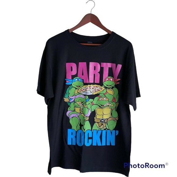 Teenage Mutant Ninja Turtles S/S T-Shirt Men's Size XL Back TMNT Party Rockin' - Picture 5 of 8
